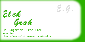 elek groh business card